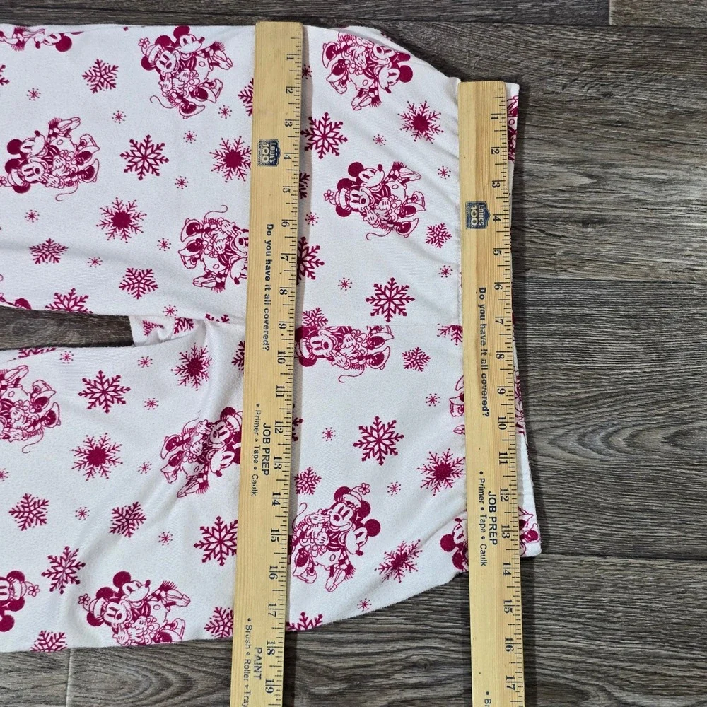 Disney Mickey Minnie Holiday Pajama Set‎ XS Rose Sangria Raglan Sleepwear - Picture 6 of 16